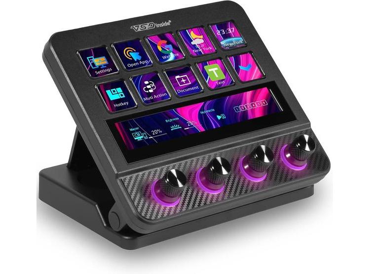 TECLADO MACRO USB-C Y CONTROLADOR DE DECK CON TECLAS RÁPIDAS PROGRAMABLES Y MEZCLADOR DE AUDIO PARA STREAMING Y JUEGOS - 1