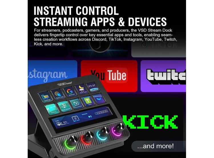 TECLADO MACRO USB-C Y CONTROLADOR DE DECK CON TECLAS RÁPIDAS PROGRAMABLES Y MEZCLADOR DE AUDIO PARA STREAMING Y JUEGOS - 6