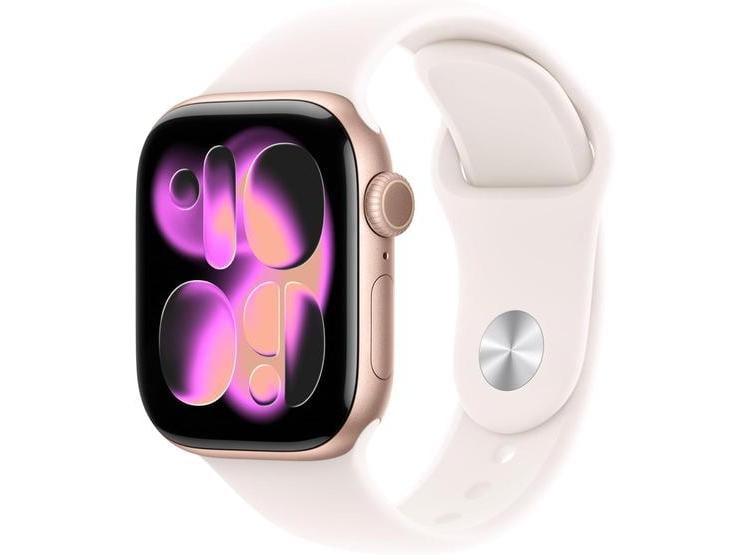 APPLE WATCH SERIES 11 GPS ORO ROSA CON BANDA DEPORTIVA RUBOR, MONITOREO DE SALUD, RASTREADOR DE ACTIVIDAD - 1