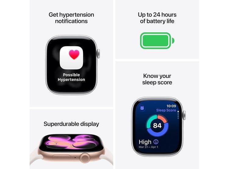 APPLE WATCH SERIES 11 GPS ORO ROSA CON BANDA DEPORTIVA RUBOR, MONITOREO DE SALUD, RASTREADOR DE ACTIVIDAD - 2