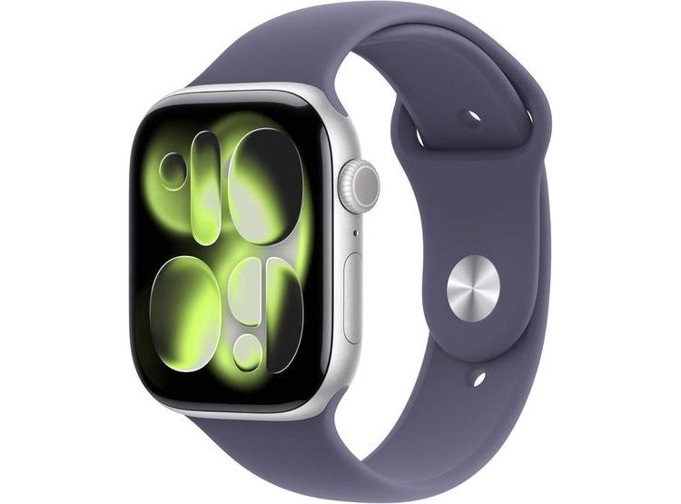 APPLE RELOJ SERIE 11 ALUMINIO PLATEADO GPS CORREA MORADA - 1