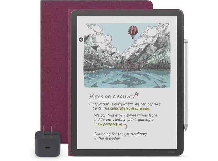 PAQUETE KINDLE SCRIBE ESSENTIALS: KINDLE SCRIBE COLORSOFT 64GB, LÁPIZ PRÉMIUM, FUNDA DE PIEL, ADAPTADOR CORRIENTE - 1