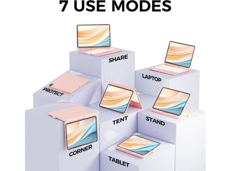 FUNDA CON TECLADO NOKBABO PARA IPAD 10/11 Y IPAD AIR, TRACKPAD, ROTACIÓN 360°, RETROILUMINADO, BLUETOOTH - 2