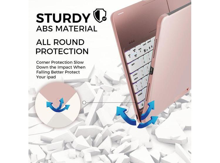 FUNDA CON TECLADO NOKBABO PARA IPAD 10/11 Y IPAD AIR, TRACKPAD, ROTACIÓN 360°, RETROILUMINADO, BLUETOOTH - 7