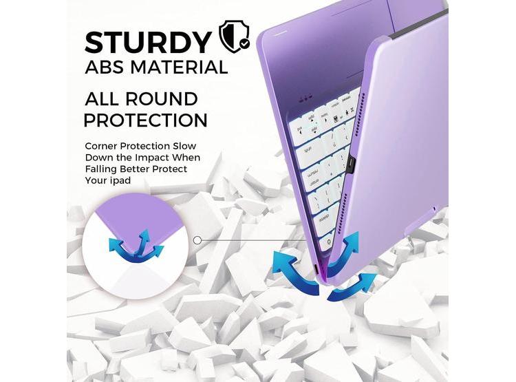 NOKBABO - FUNDA CON TECLADO INALÁMBRICO Y RETROILUMINADO PARA IPAD AIR Y PRO, COLOR PÚRPURA METÁLICO - 7