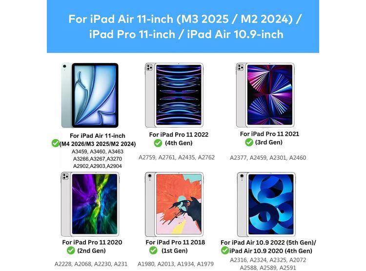 FUNDA MAGNÉTICA CON TECLADO Y TRACKPAD PARA IPAD AIR Y IPAD PRO, COMPATIBLE CON MÚLTIPLES GENERACIONES - 2
