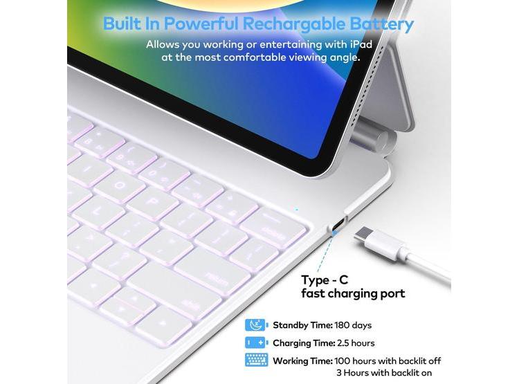 FUNDA MAGNÉTICA CON TECLADO Y TRACKPAD PARA IPAD AIR Y IPAD PRO, COMPATIBLE CON MÚLTIPLES GENERACIONES - 7