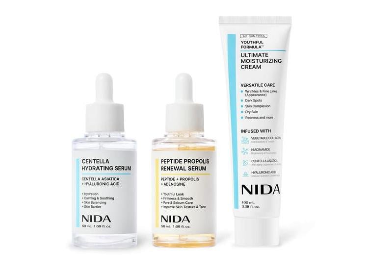NIDA YOUTHFUL GLASS SKIN COMBO CON CREMA HIDRATANTE Y SERUMS PARA PIEL JUVENIL - 1
