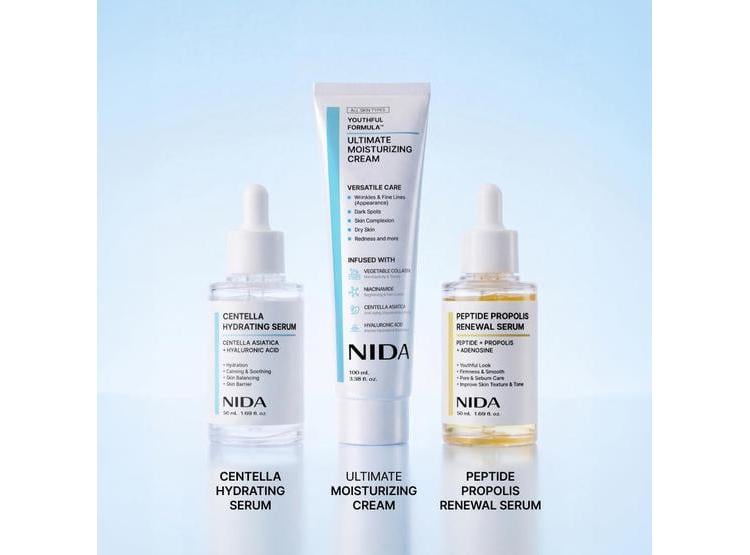 NIDA YOUTHFUL GLASS SKIN COMBO CON CREMA HIDRATANTE Y SERUMS PARA PIEL JUVENIL - 8
