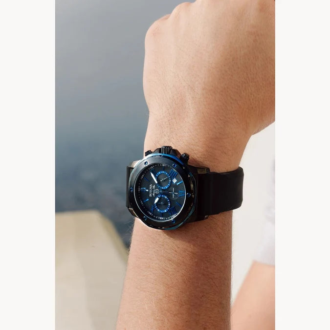 RELOJ BULOVA MARINE STAR 98B308 CRONOGRAFO ANALOGO CON CORREA DE SILICONA 44 MM PARA HOMBRE - 4