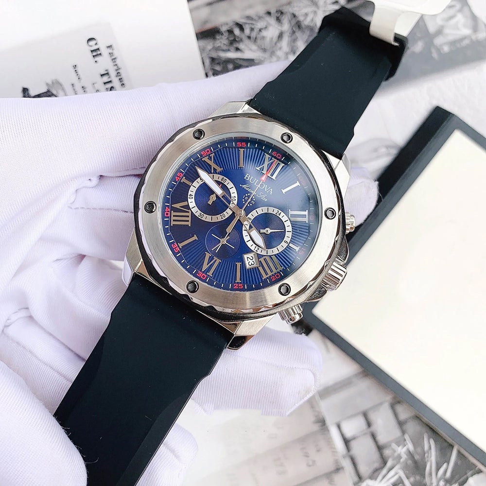 RELOJ BULOVA MARINE STAR 98B258 CRONOGRAFO ANALOGO CON CORREA DE SILICONA 44 MM PARA HOMBRE - 3