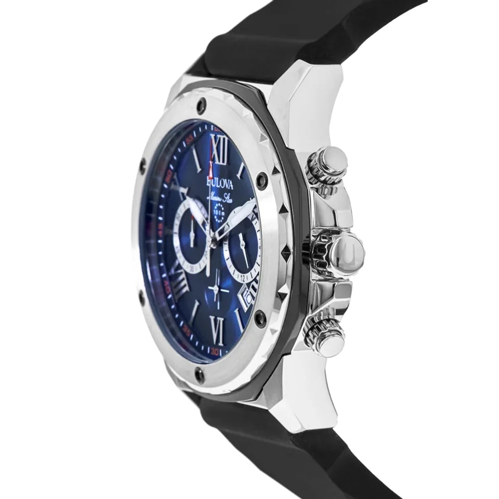 RELOJ BULOVA MARINE STAR 98B258 CRONOGRAFO ANALOGO CON CORREA DE SILICONA 44 MM PARA HOMBRE - 4