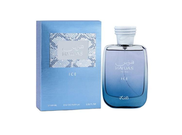 RASASI HAWAS ICE PARA HOMBRE, EAU DE PARFUM ÁRABE DE MANZANA, BERGAMOTA Y LIMÓN CON ALMIZCLE Y ÁMBAR - 1