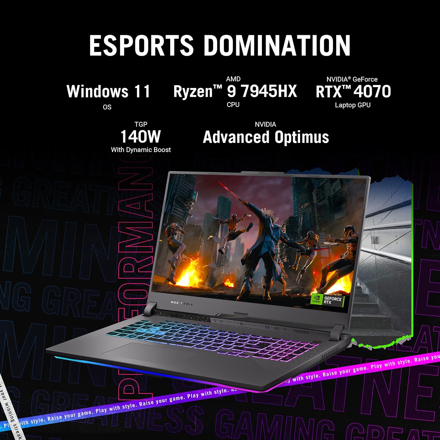 LAPTOP ASUS ROG STRIX G17 2023 17.3' QHD 240HZ AMD RYZEN 9 RTX 4070 16GB DDR5 1TB SSD - 2