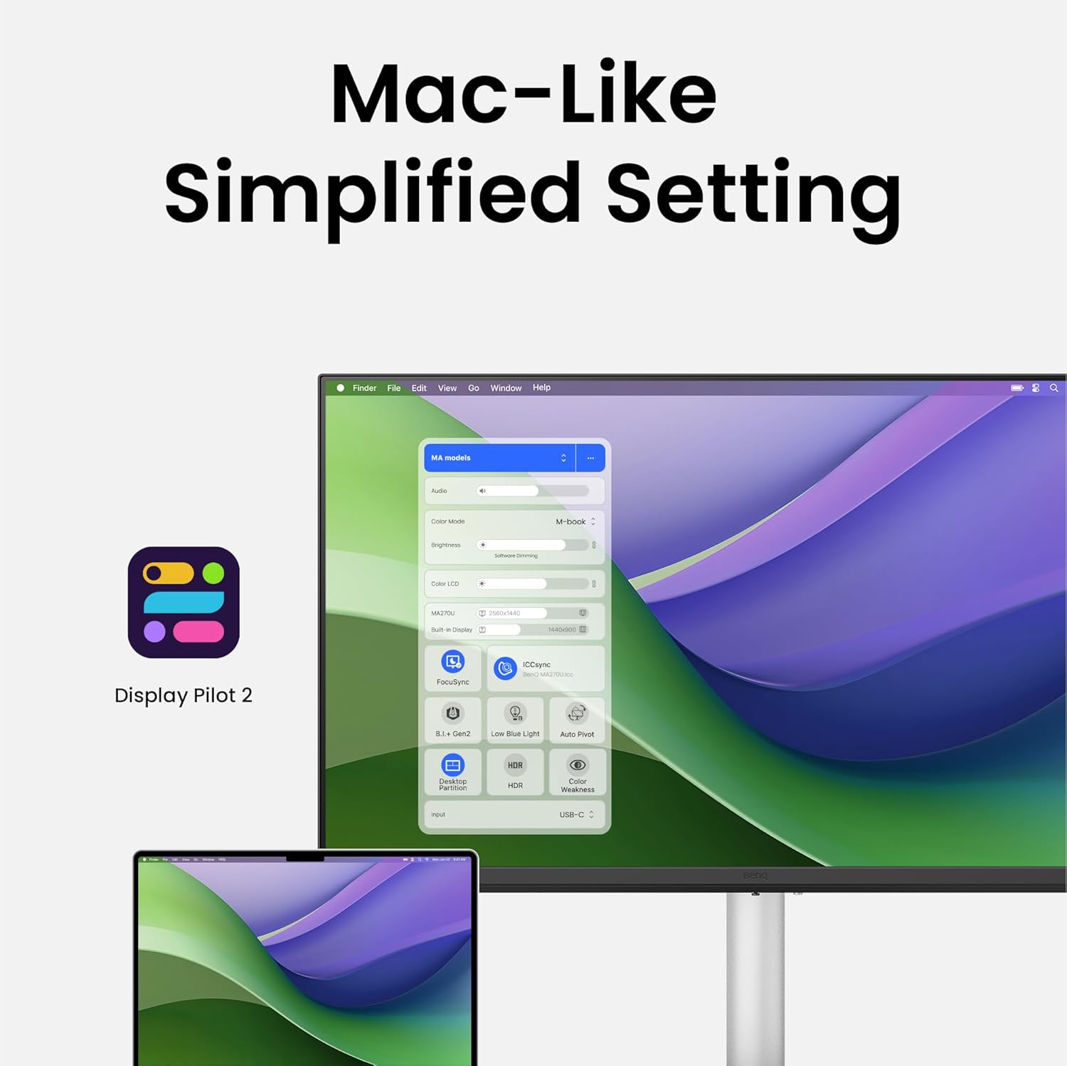 MONITOR BENQ MA270U 27' 4K 3840X2160 PARA MACBOOK - 5