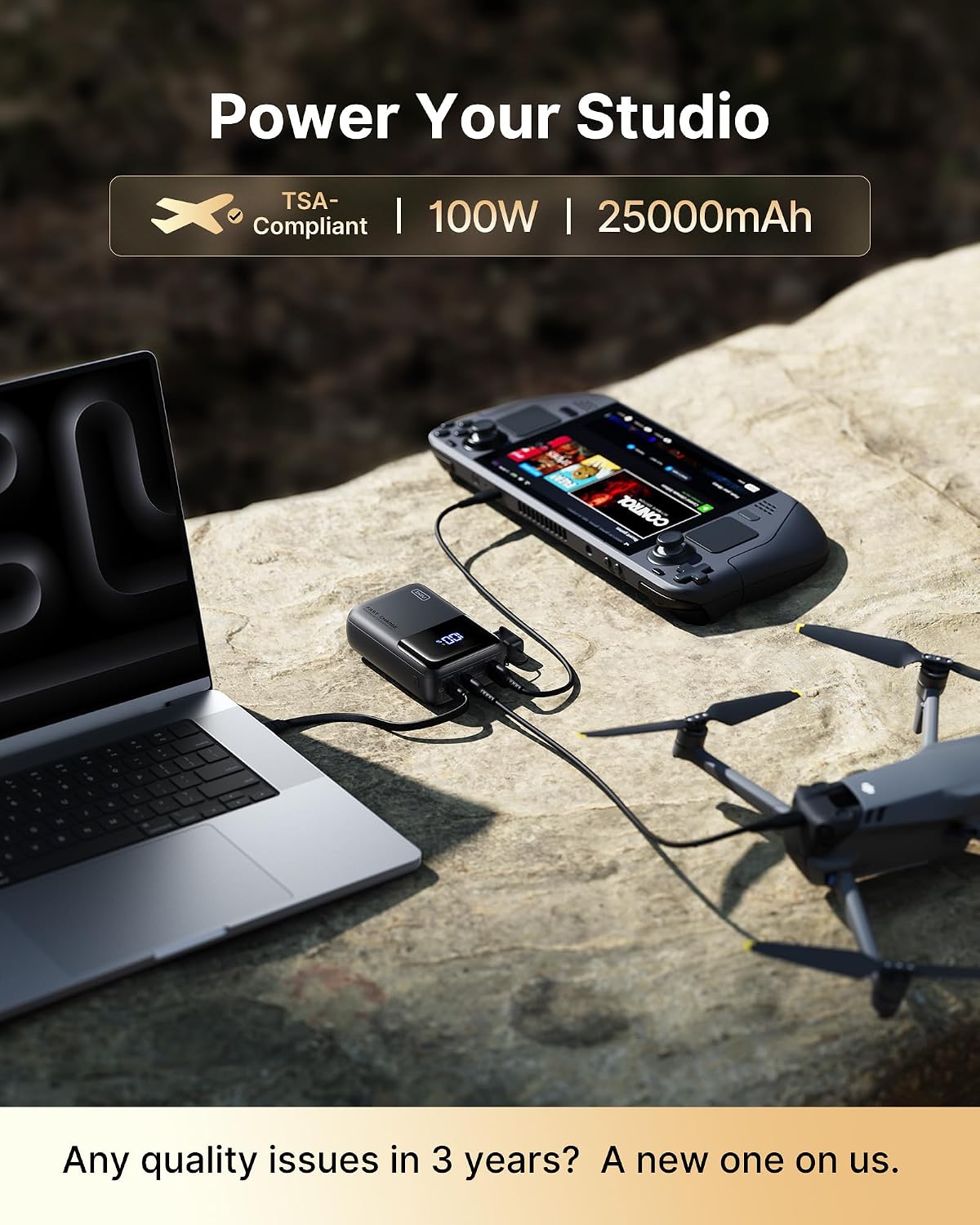BATERÍA EXTERNA INIU 25000MAH 100W PARA LAPTOP - 2