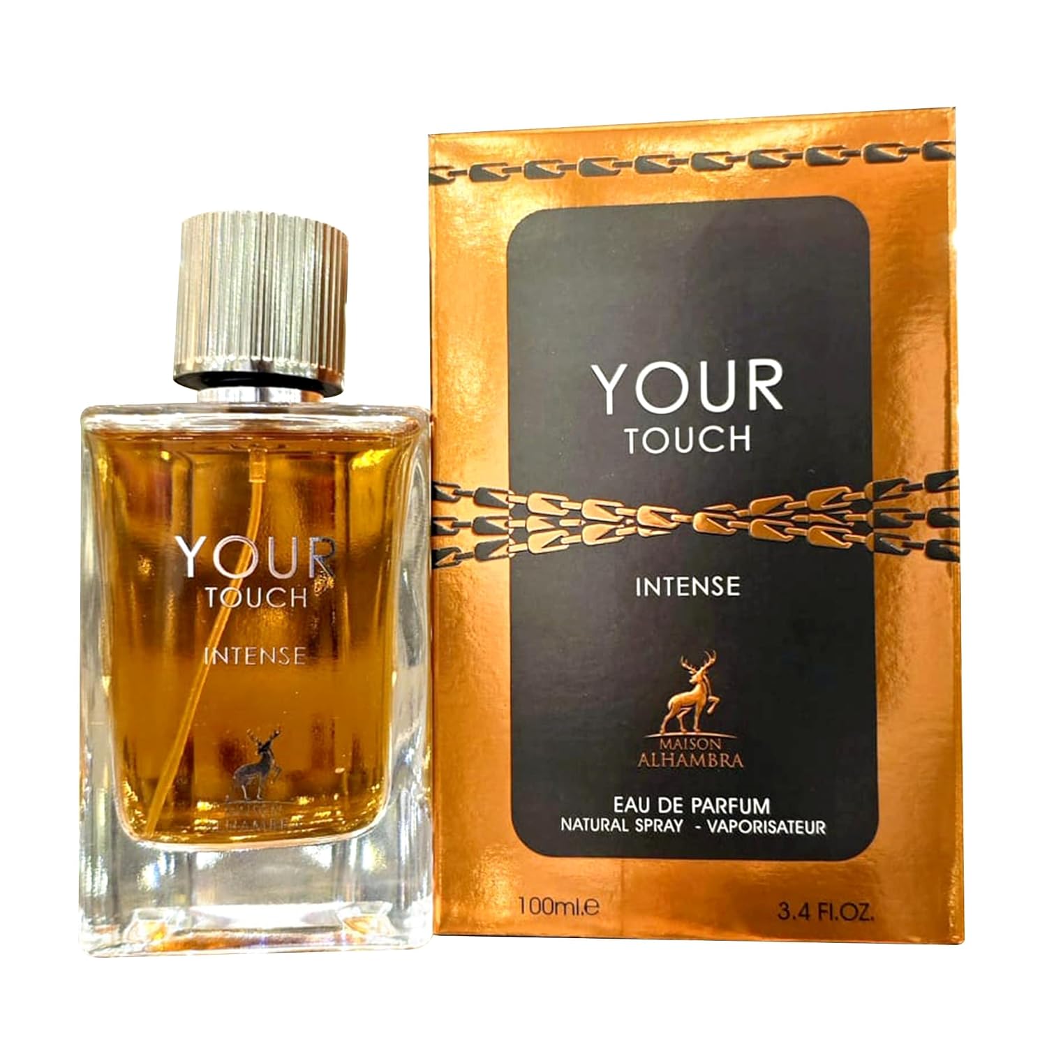 PERFUME YOUR TOUCH INTENSE MAISON ALHAMBRA PARA HOMBRE 3.4 OZ EDP SPRAY - 1