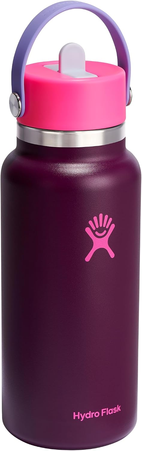 TERMO HYDRO FLASK 32 OZ WIDE MOUTH FLEX STRAW CAP SUGARPLUM - 2