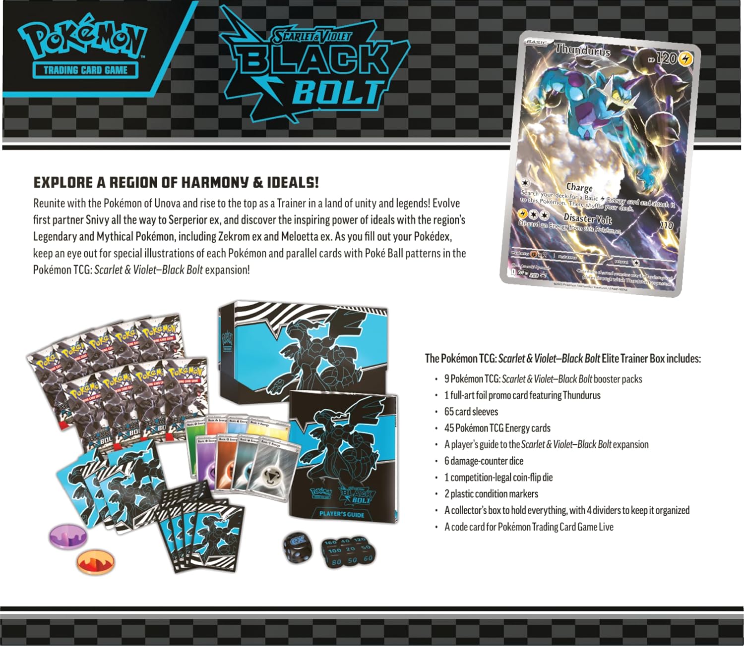 JUEGO DE CARTAS POKÉMON TCG SCARLET Y VIOLET BLACK BOLT ELITE TRAINER BOX - 2