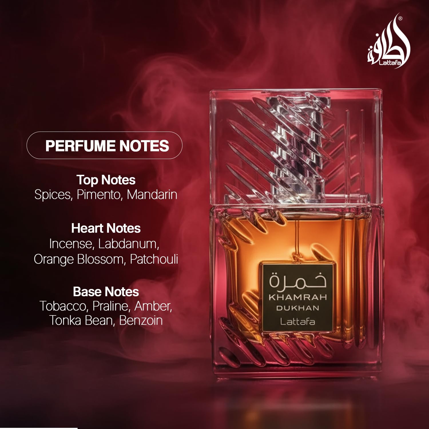 PERFUME LATTAFA KHAMRAH DUKHAN EAU DE PARFUM UNISEX 100 ML - 4