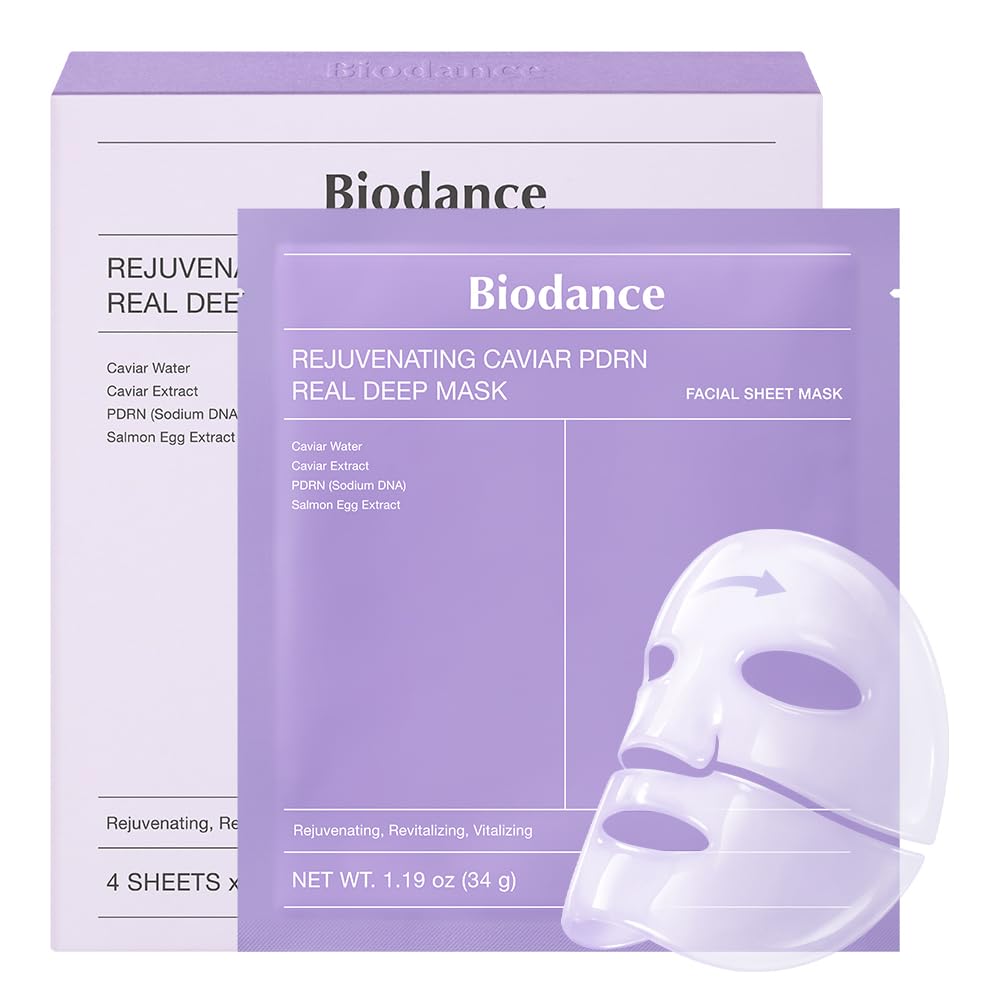 MASCARILLA FACIAL BIODANCE REJUVENATING CAVIAR PDRN REAL DEEP MASK HIDROGEL 34G X 4 UNIDADES - 1