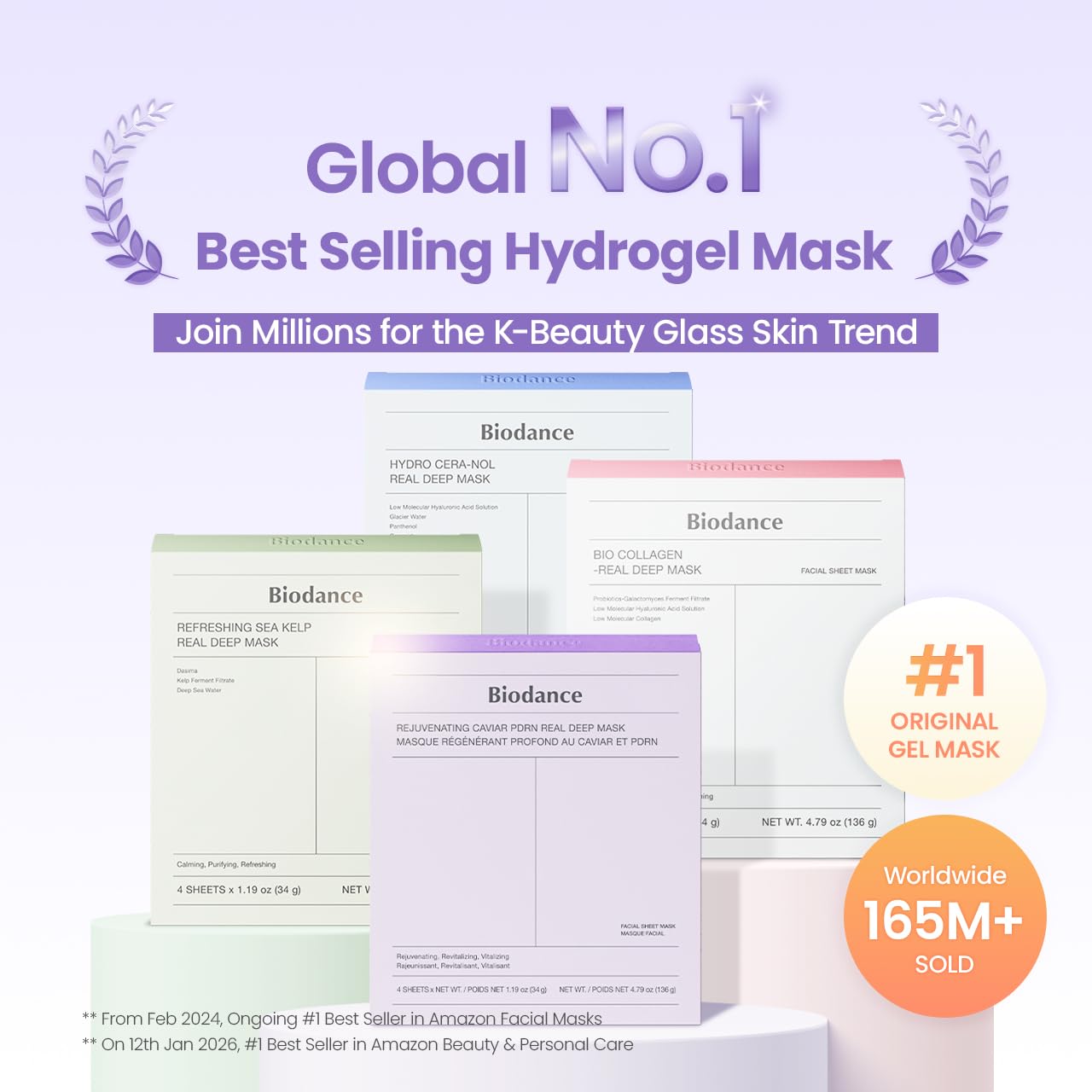 MASCARILLA FACIAL BIODANCE REJUVENATING CAVIAR PDRN REAL DEEP MASK HIDROGEL 34G X 4 UNIDADES - 2