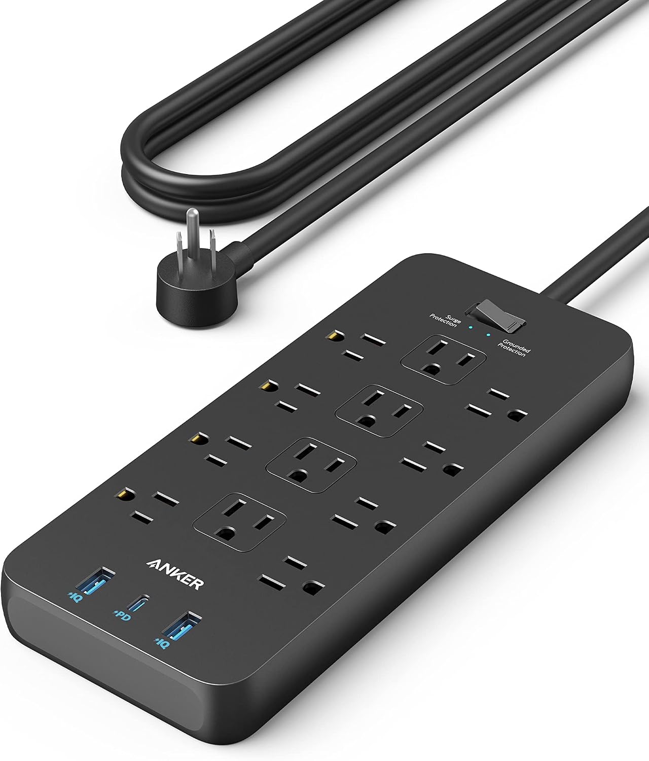 REGLETA ANKER POWER STRIP CON 12 TOMAS AC, 2 PUERTOS USB-A Y 1 PUERTO USB-C, 20W - 1