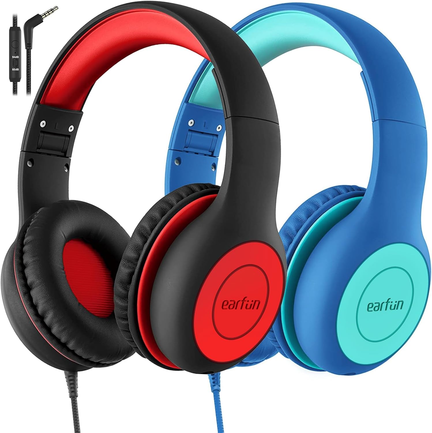 AUDÍFONOS EARFUN K1 KIDS CON MICRÓFONO ALÁMBRICOS PARA NIÑOS, PACK DE 2 - 1