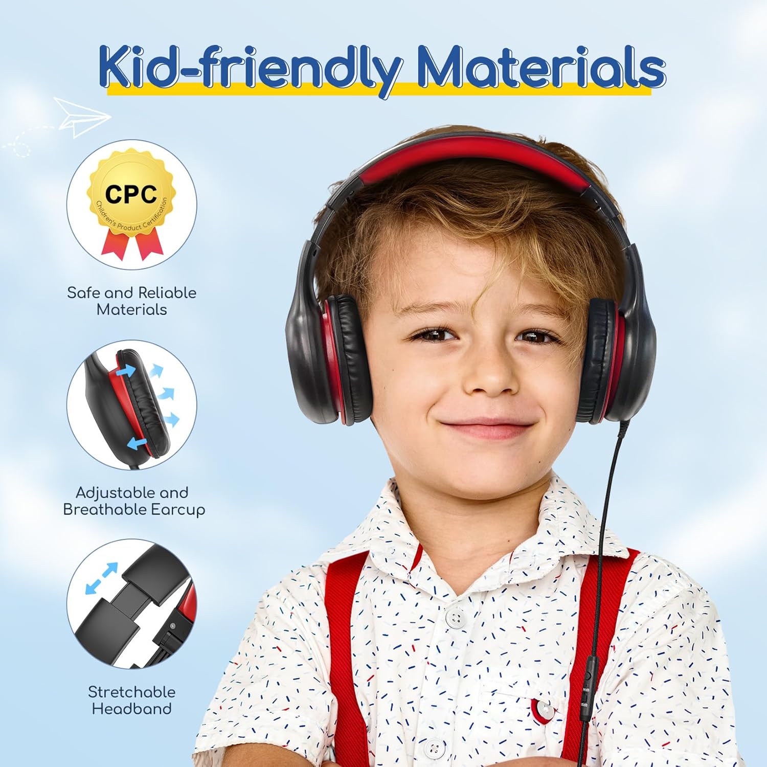 AUDÍFONOS EARFUN K1 KIDS CON MICRÓFONO Y CABLE COMPARTIDOR DE AUDIO, PACK DE 3 - 4