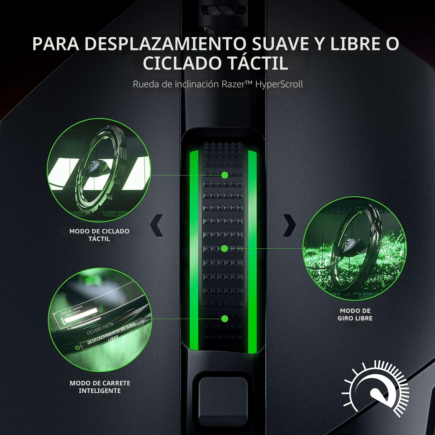 MOUSE RAZER BASILISK V3 ERGONÓMICO GAMING CON CABLE RGB NEGRO - 3