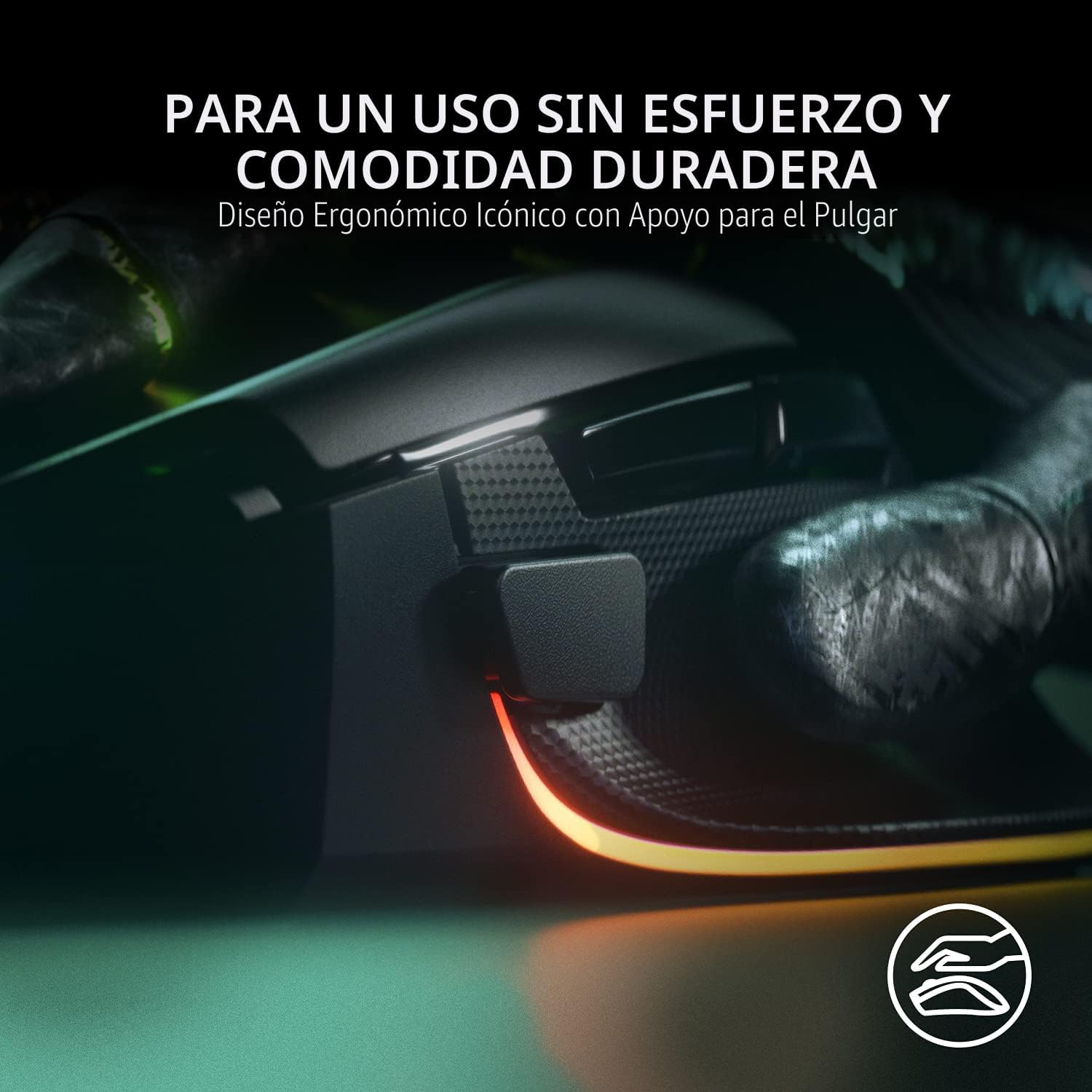 MOUSE RAZER BASILISK V3 ERGONÓMICO GAMING CON CABLE RGB NEGRO - 5