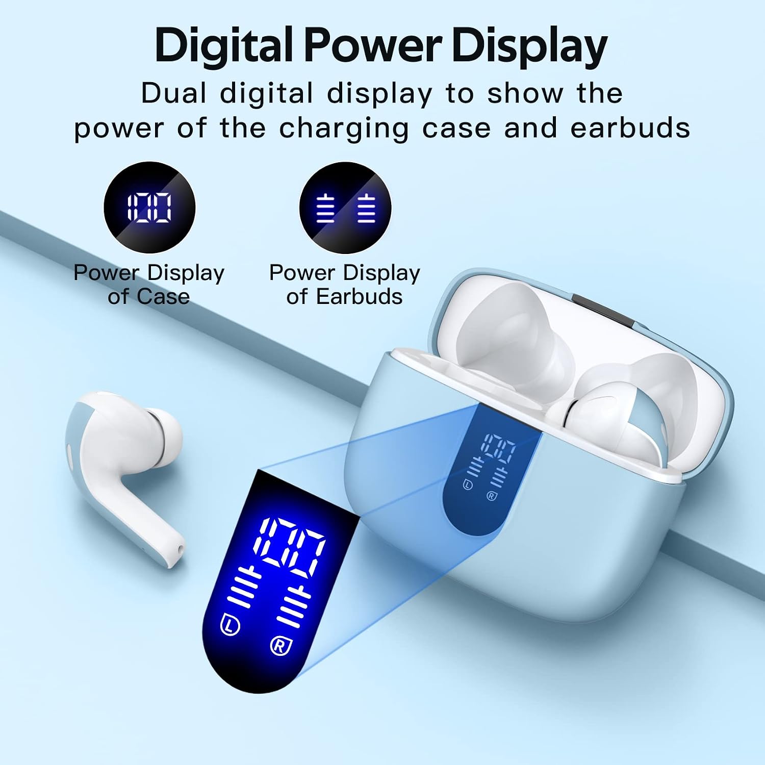 AUDÍFONOS TAGRY BLUETOOTH TRUE WIRELESS CON ESTUCHE DE CARGA INALÁMBRICA 60H DE REPRODUCCIÓN IPX5 - 2