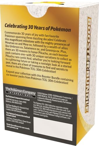 POKÉMON TCG 30.º ANIVERSARIO BOOSTER BUNDLE CON 6 SOBRES DE CARTAS COLECCIONABLES EN INGLÉS - 2