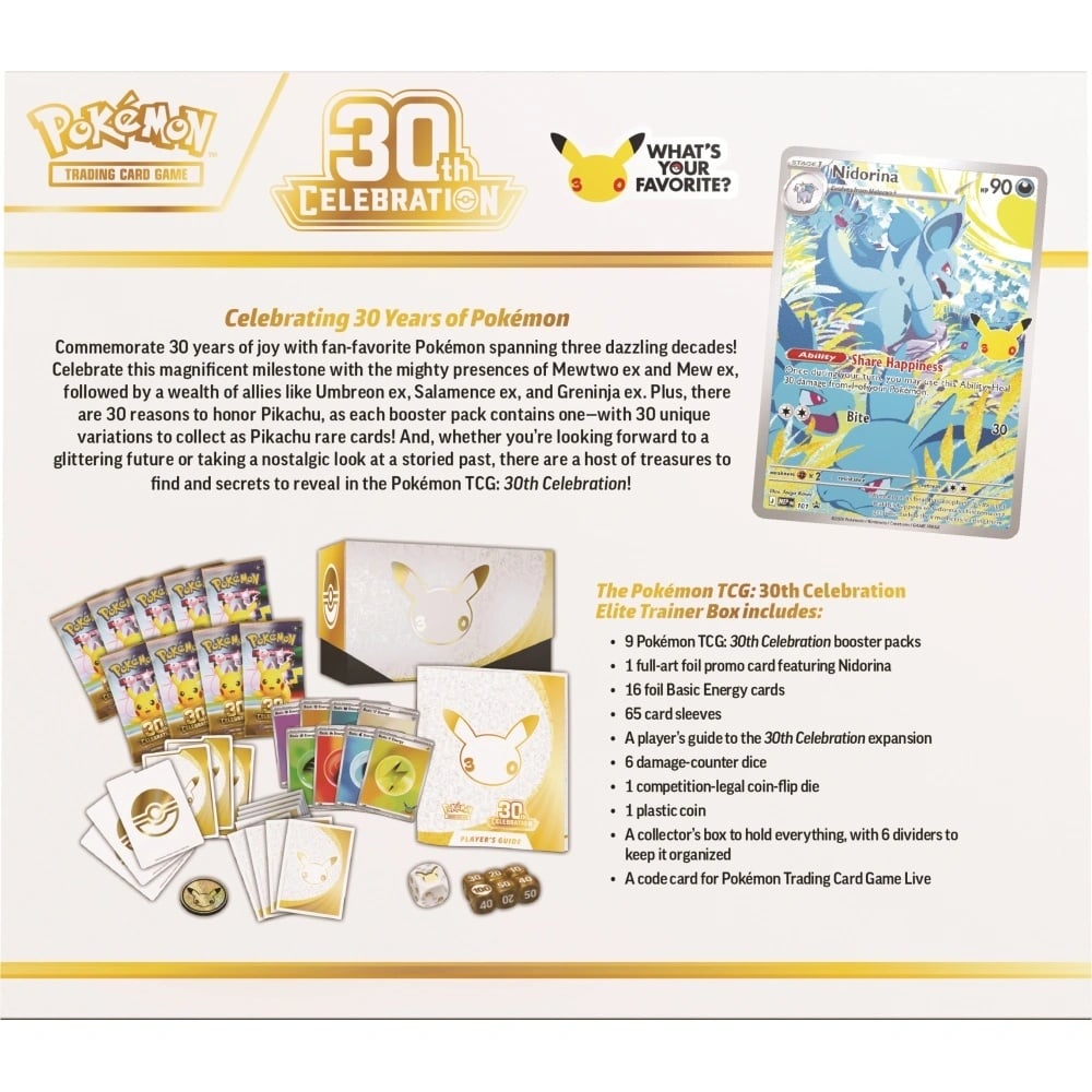 POKÉMON TCG 30.º ANIVERSARIO – ELITE TRAINER BOX (ETB) EN INGLÉS - 3