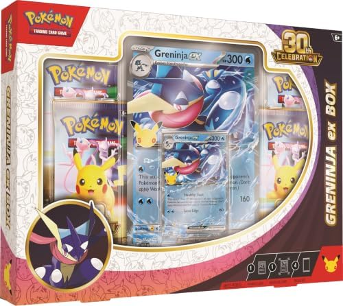 POKÉMON TCG 30.º ANIVERSARIO GRENINJA EX BOX CON 4 SOBRES Y CARTA PROMO FOIL EN INGLÉS - 1