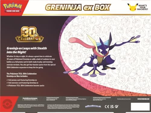 POKÉMON TCG 30.º ANIVERSARIO GRENINJA EX BOX CON 4 SOBRES Y CARTA PROMO FOIL EN INGLÉS - 3
