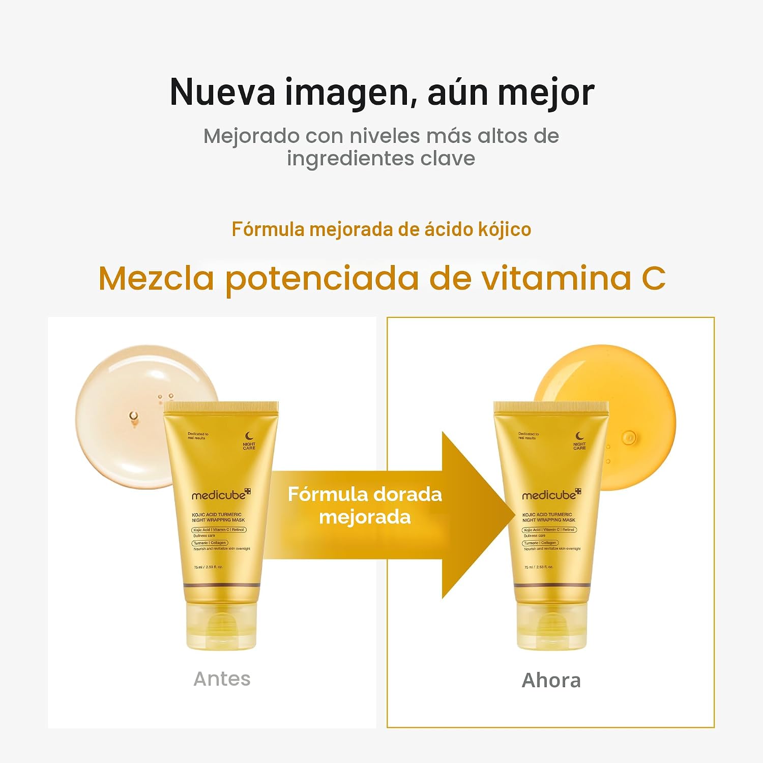 MASCARILLA FACIAL MEDICUBE WRAPPING MASK ÁCIDO KÓJICO Y CÚRCUMA DESPEGABLE - 3