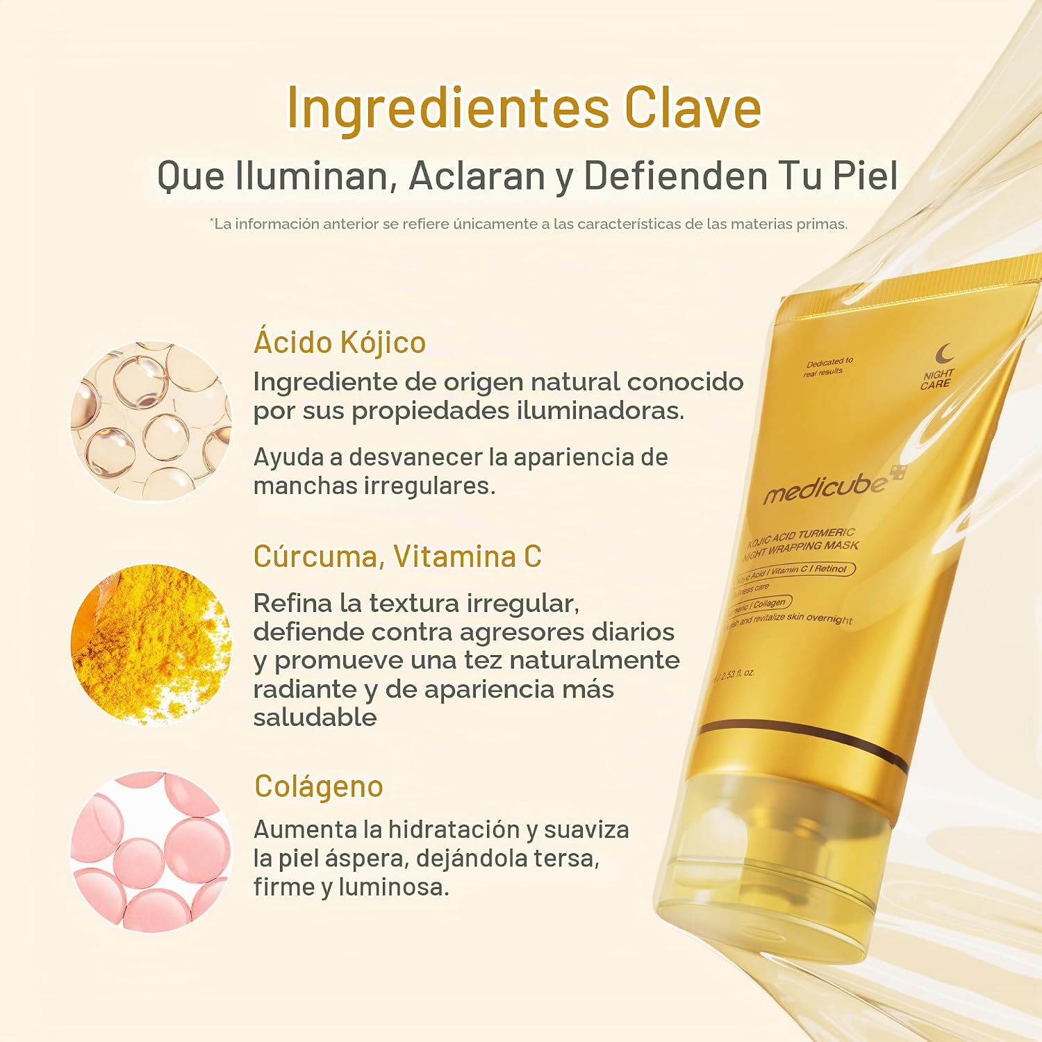 MASCARILLA FACIAL MEDICUBE WRAPPING MASK ÁCIDO KÓJICO Y CÚRCUMA DESPEGABLE - 4