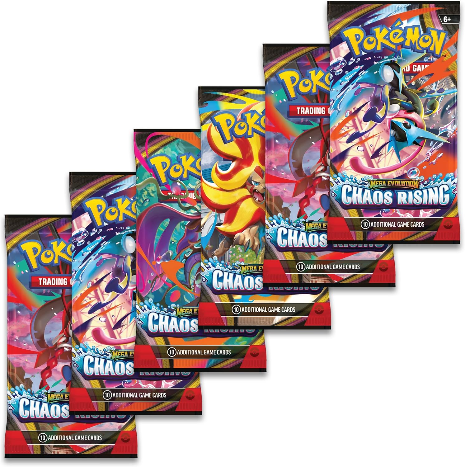 JUEGO DE CARTAS POKÉMON TCG MEGA EVOLUTION CHAOS RISING BOOSTER BUNDLE 6 PACKS - 3