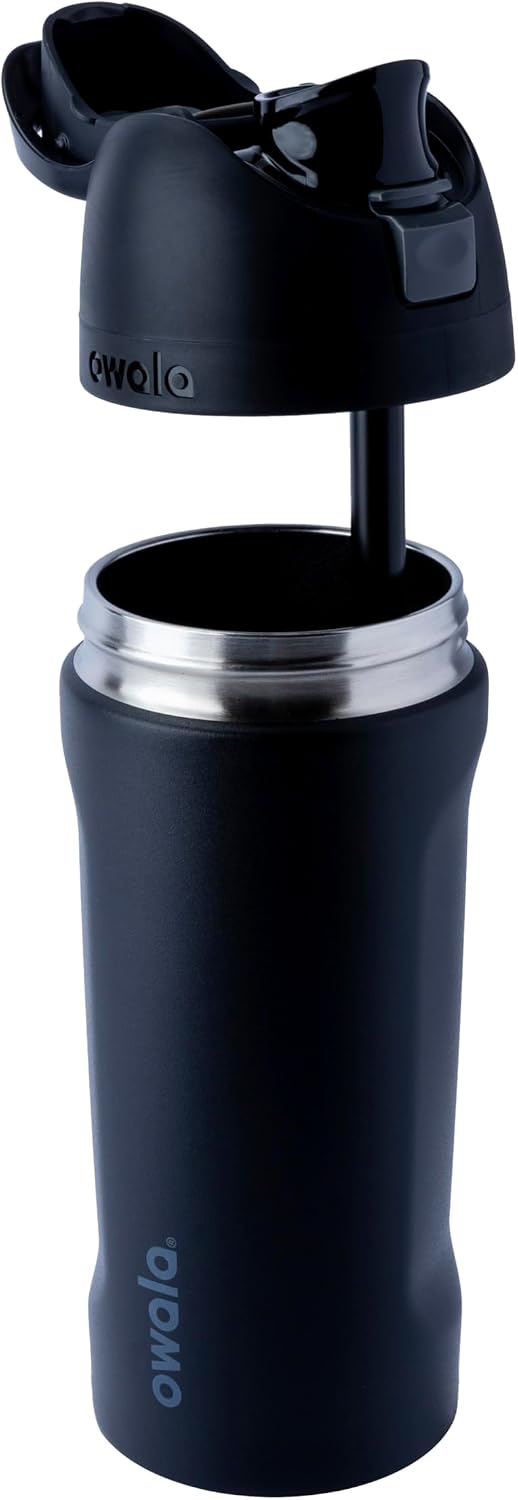 BOTELLA DE AGUA OWALA FREESIP KIDS ACERO INOXIDABLE 16 OZ GRIS OSCURO - 2