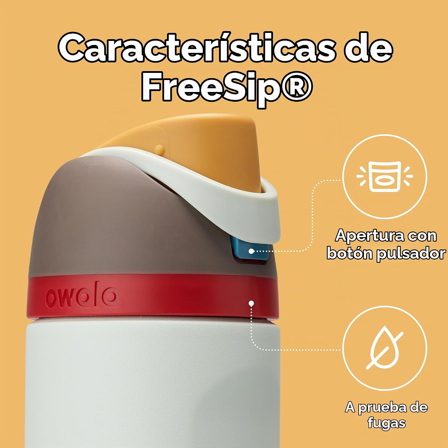 TERMO OWALA FREESIP ACERO INOXIDABLE 24 OZ BONEYARD - 5