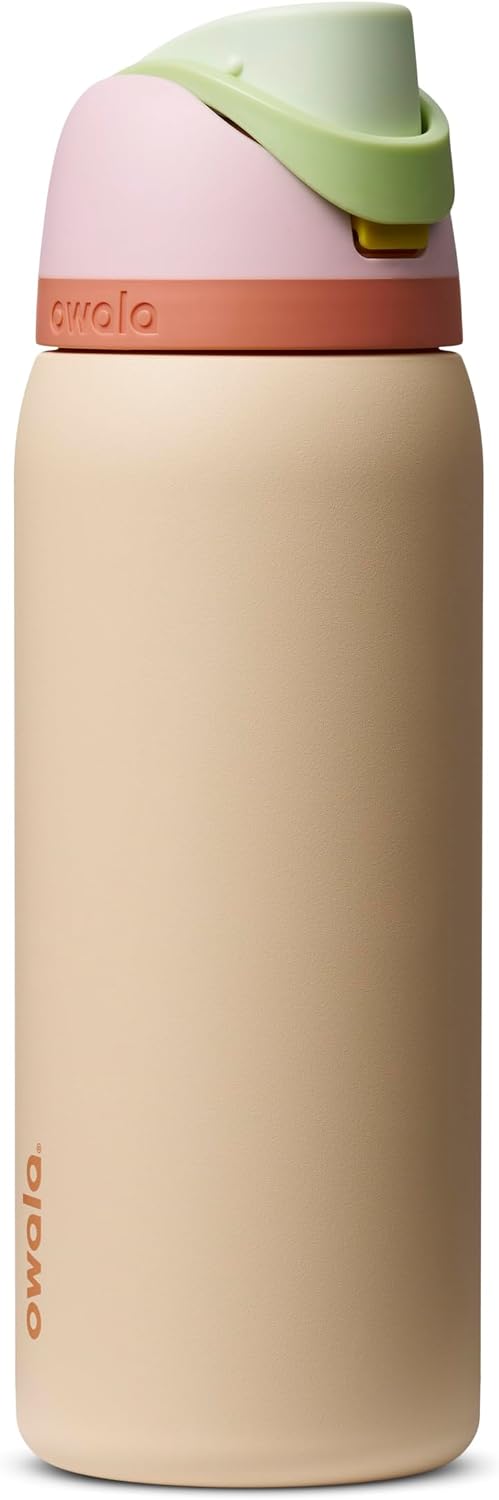 BOTELLA TÉRMICA OWALA FREESIP ACERO INOXIDABLE 32 OZ ROSA/BEIGE DESERT BLOOM - 1