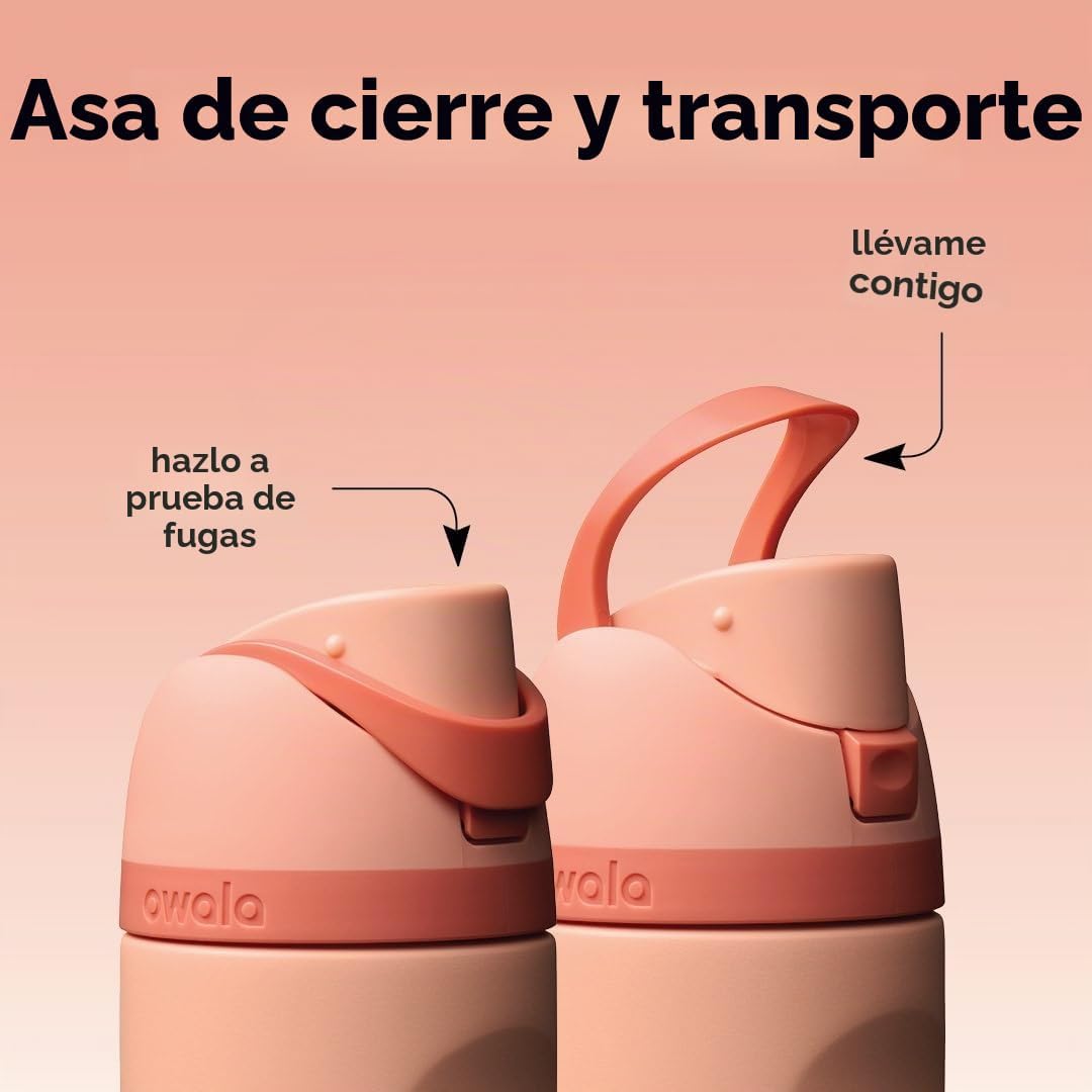 BOTELLA TÉRMICA OWALA FREESIP KIDS ACERO INOXIDABLE 16 OZ DURAZNO - 3
