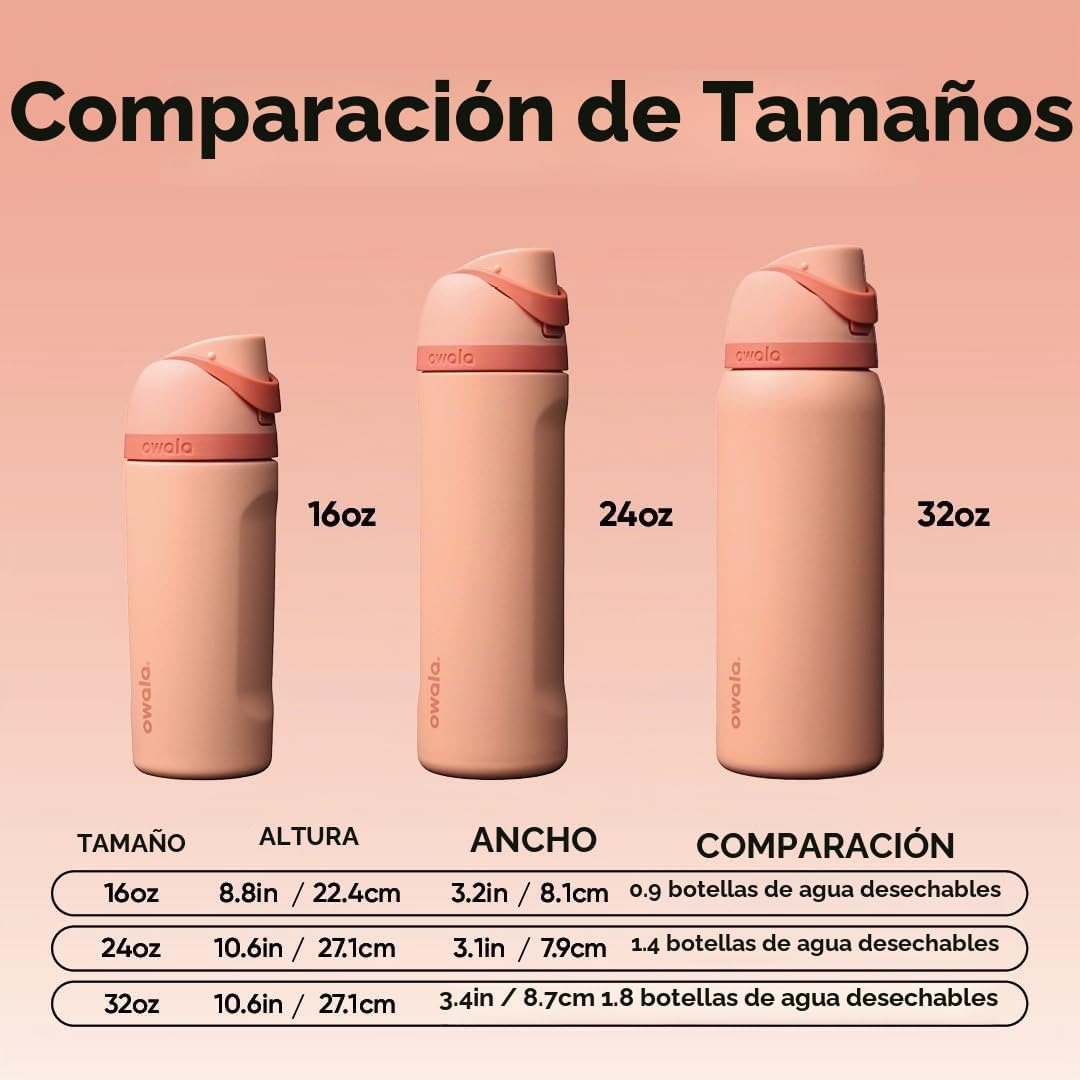 BOTELLA TÉRMICA OWALA FREESIP KIDS ACERO INOXIDABLE 16 OZ DURAZNO - 5