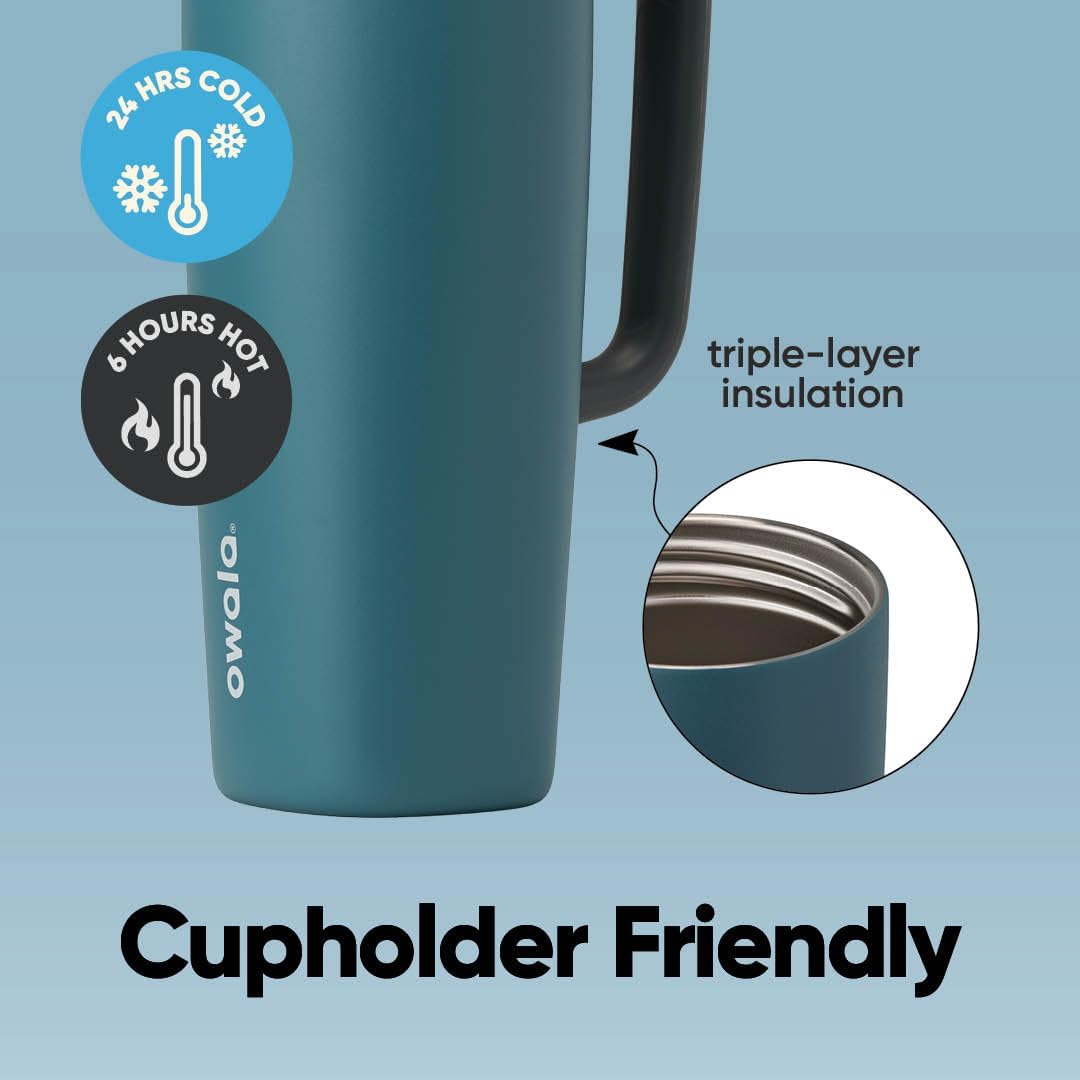 VASO TÉRMICO OWALA SMOOTHSIP SLIDER CON ASA 24 OZ ACERO INOXIDABLE - 3