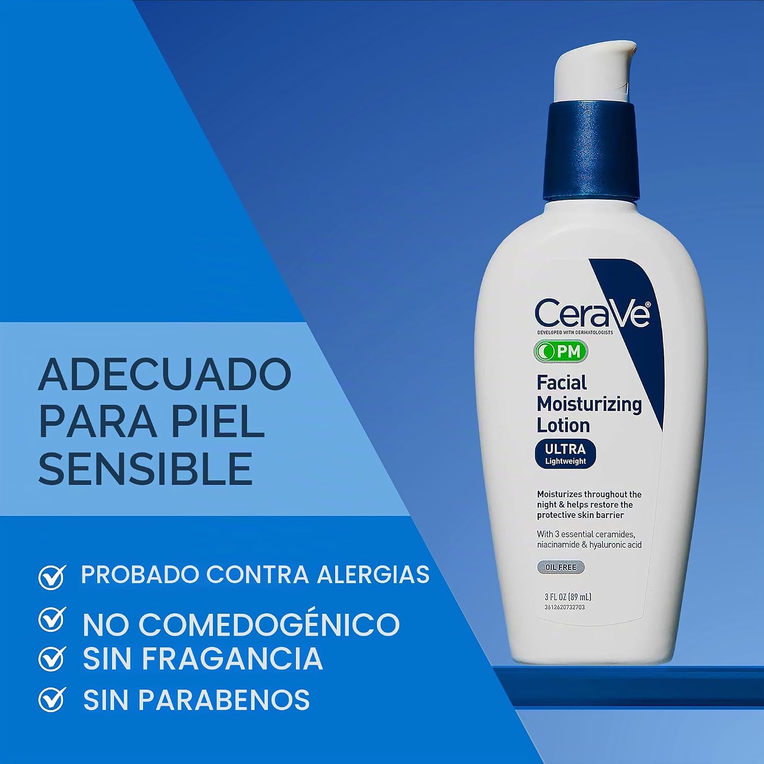 HIDRATANTE FACIAL CERAVE PM PARA PIEL SECA, 3 OZ - 5