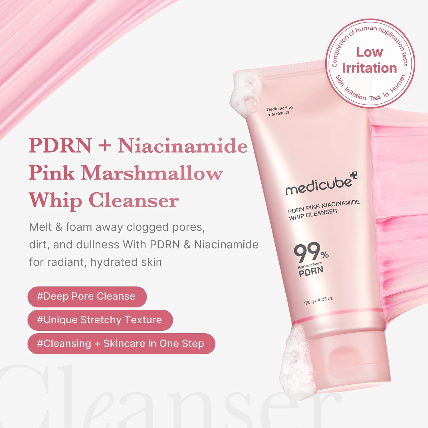 LIMPIADOR FACIAL MEDICUBE PDRN MARSHMALLOW WHIP CLEANSER - 2