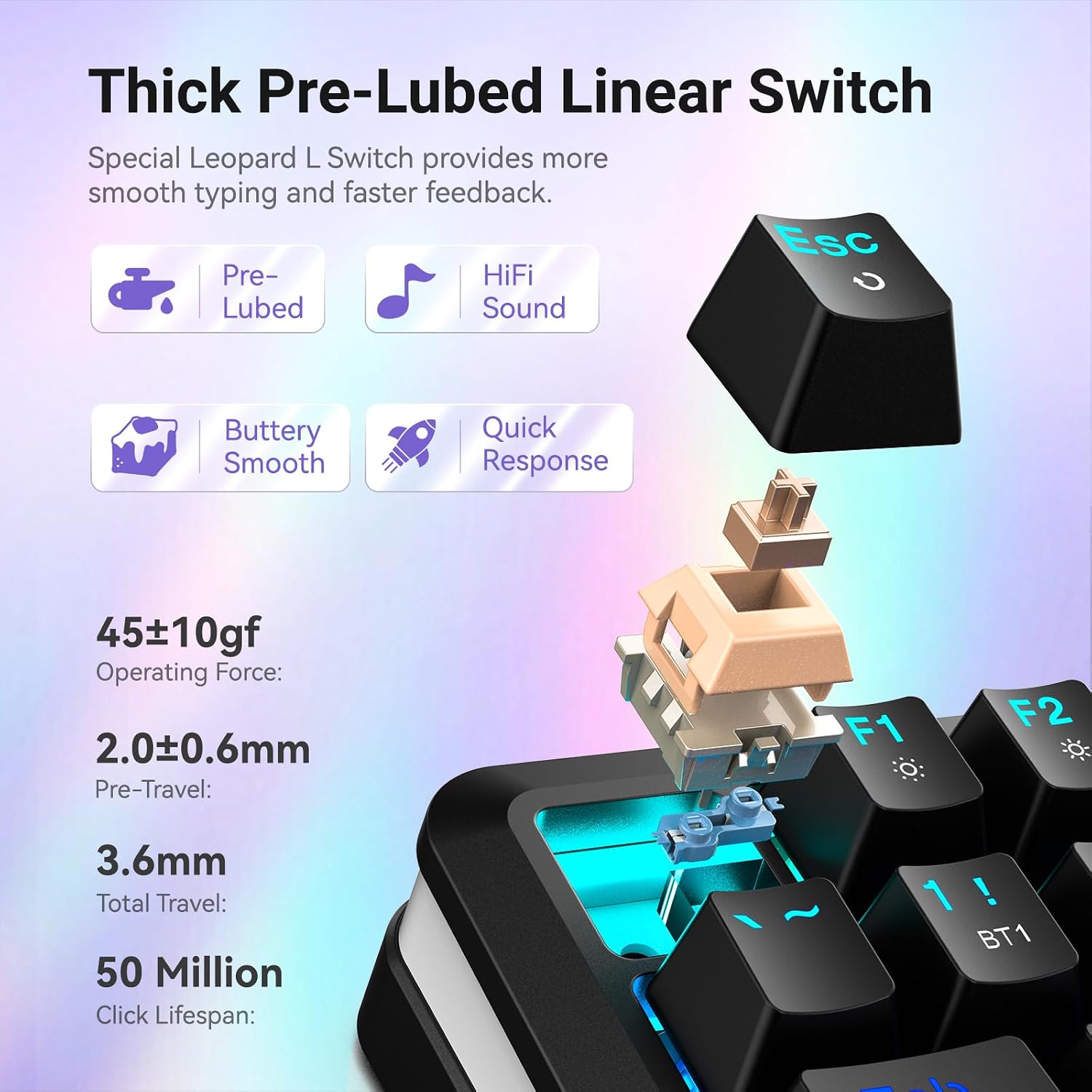 TECLADO MECÁNICO REDRAGON K708 INALÁMBRICO CON PANTALLA LCD Y PERILLA DE VOLUMEN - 4
