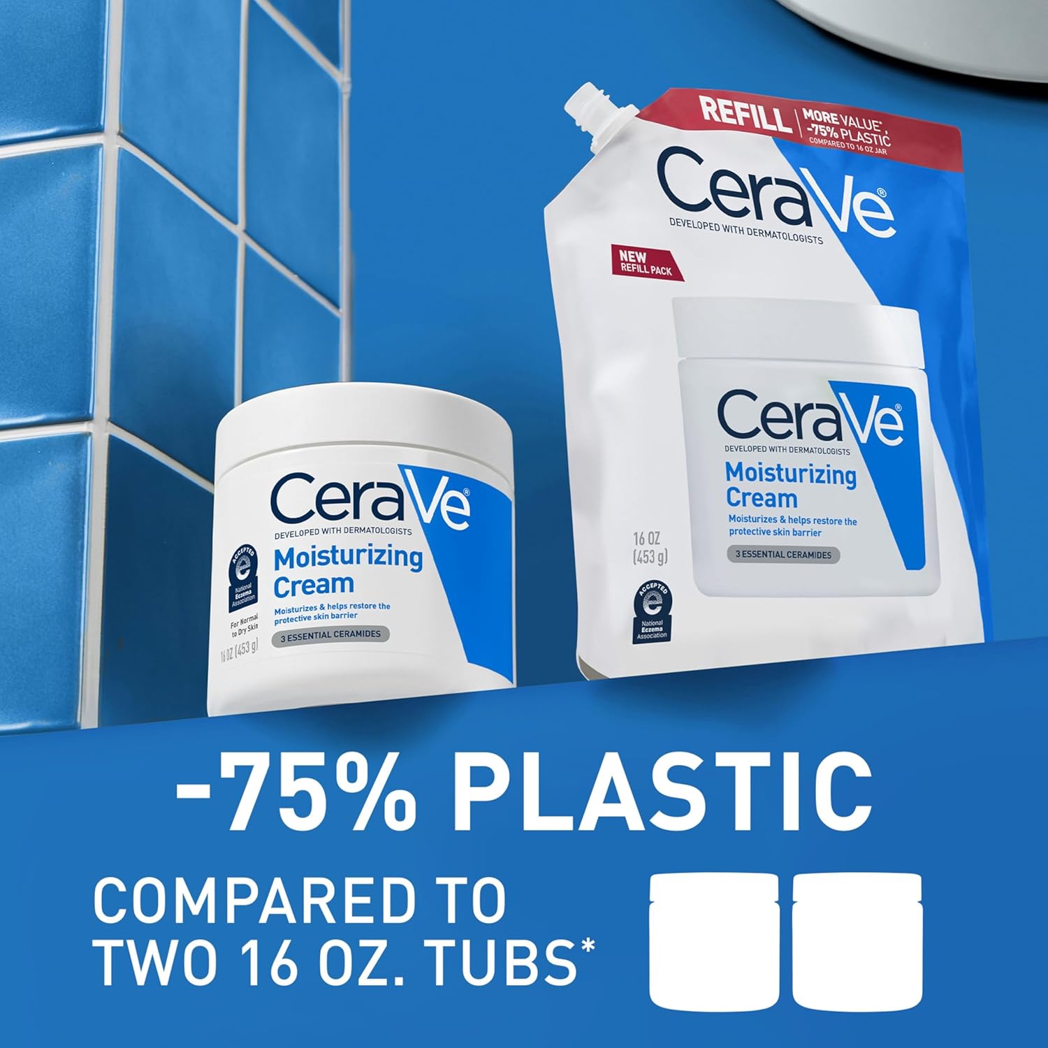 CREMA HIDRATANTE CERAVE PARA ROSTRO Y CUERPO PIEL SECA 16OZ REFILL - 3
