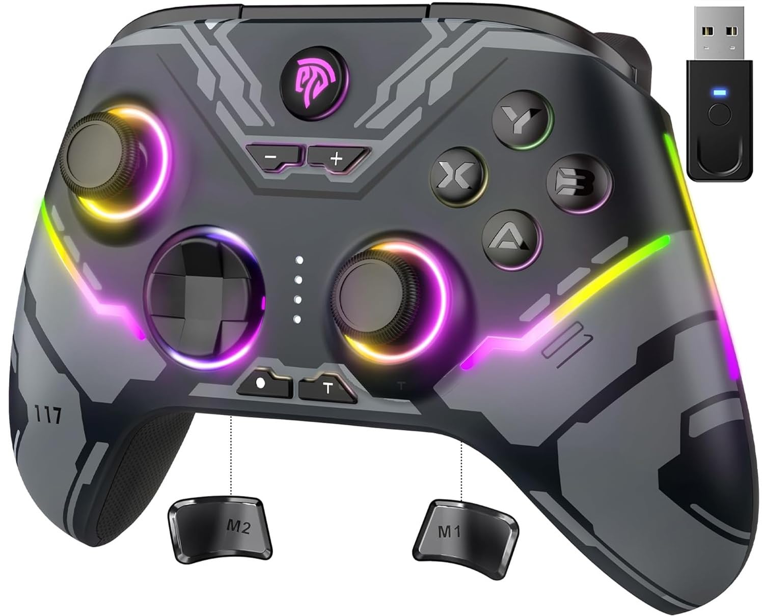 CONTROL INALÁMBRICO EASYSMX X15 PARA PC Y STEAM, HALL EFFECT, NEGRO - 1